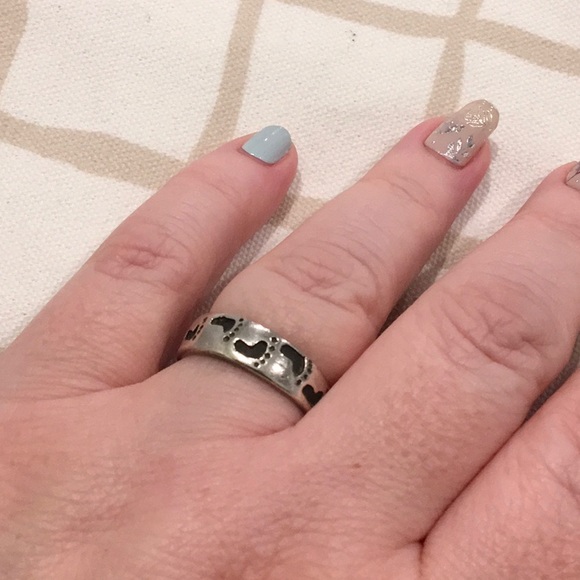 Sterling Ring, Little Feet, Size 9.5 - Picture 3 of 4